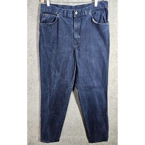 Vintage H.I.S. Jeans Mens Size 36x36 Blue Dark Wash Tapered Leg USA Made Pockets